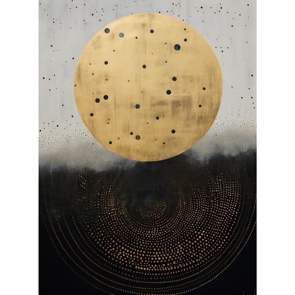 Golden Cosmic Circle Golden Cosmic Circle, 50x70 cm, uindrammet, premium lærred på båre