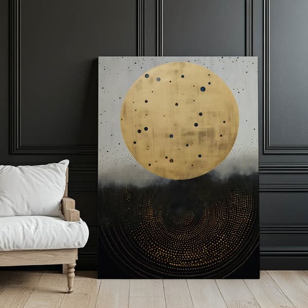 Golden Cosmic Circle Golden Cosmic Circle, 50x70 cm, uindrammet, premium lærred på båre