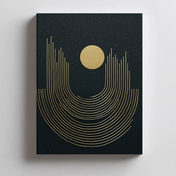 Golden Geometry Golden Geometry, 30x40 cm, sort aluminiumsramme, 230 gsm mat papir