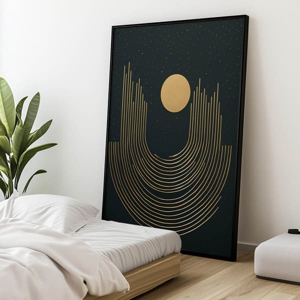 Golden Geometry Golden Geometry, 30x40 cm, sort aluminiumsramme, 230 gsm mat papir