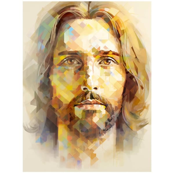 Modern Face of Jesus Modern Face of Jesus, 30x40 cm, lys egetræsramme, 230 gsm mat papir