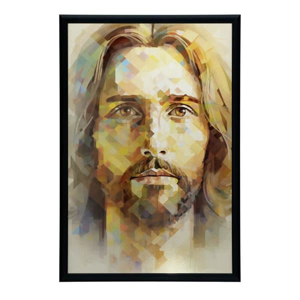 Modern Face of Jesus Modern Face of Jesus, 30x40 cm, lys egetræsramme, 230 gsm mat papir