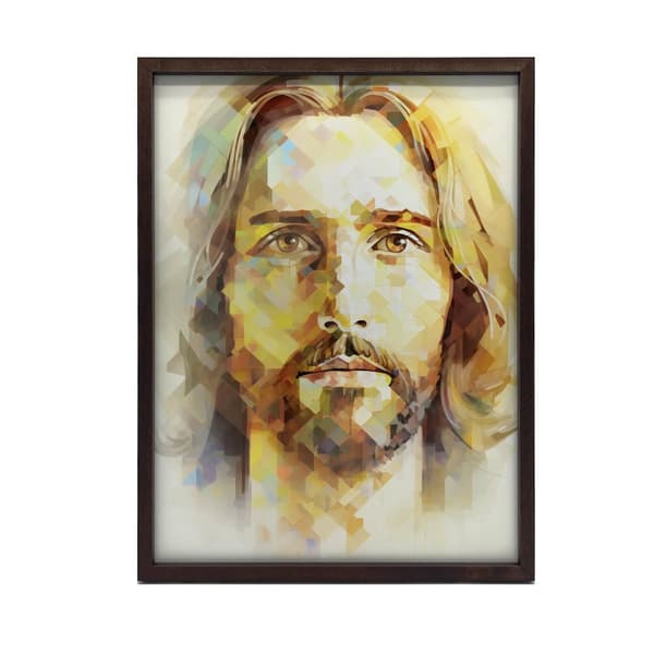Modern Face of Jesus Modern Face of Jesus, 30x40 cm, lys egetræsramme, 230 gsm mat papir