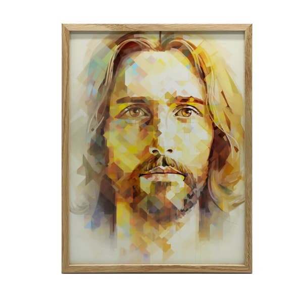 Modern Face of Jesus Modern Face of Jesus, 30x40 cm, lys egetræsramme, 230 gsm mat papir