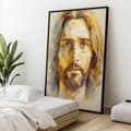 Miniatyrbillede 5 af 10: Modern Face of Jesus Modern Face of Jesus, 50x70 cm, mørkebrun træramme, 230 gsm mat papir