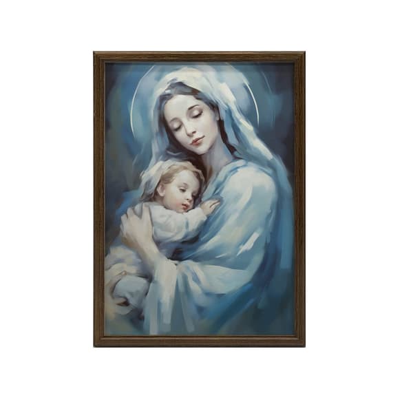 Harmony of Heavenly Love: Mary with Jesus Harmony of Heavenly Love: Mary with Jesus, 50x70 cm, mörkbrun träram, 230 gsm matt papper