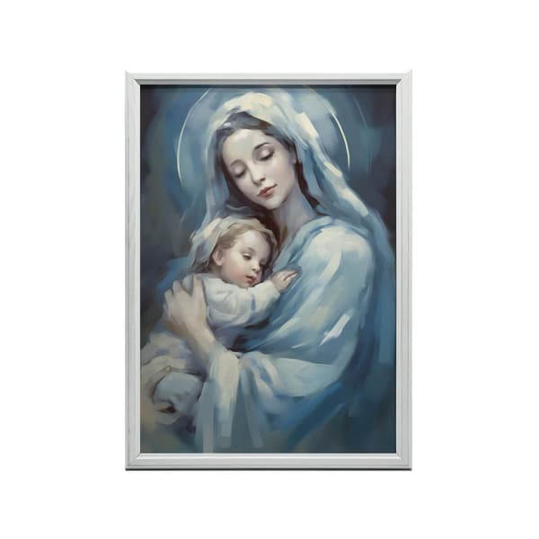 Harmony of Heavenly Love: Mary with Jesus Harmony of Heavenly Love: Mary with Jesus, 50x70 cm, mörkbrun träram, 230 gsm matt papper