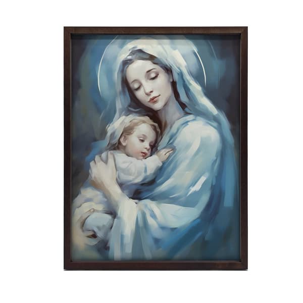 Harmony of Heavenly Love: Mary with Jesus Harmony of Heavenly Love: Mary with Jesus, 50x70 cm, mörkbrun träram, 230 gsm matt papper