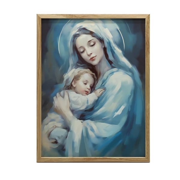Harmony of Heavenly Love: Mary with Jesus Harmony of Heavenly Love: Mary with Jesus, 50x70 cm, mörkbrun träram, 230 gsm matt papper
