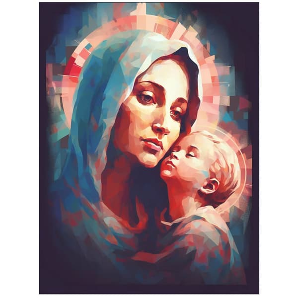 Sininen suojaus: Maria Jeesus-vauvan kanssa Sininen suojaus: Maria Jeesus-vauvan kanssa, 50x70 cm, musta alumiinirunko, 230 gsm mattapaperi