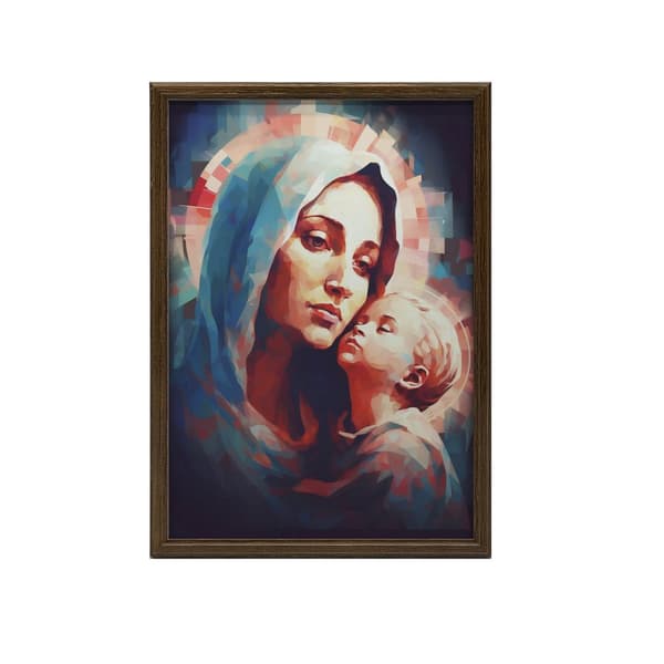 Sininen suojaus: Maria Jeesus-vauvan kanssa Sininen suojaus: Maria Jeesus-vauvan kanssa, 50x70 cm, musta alumiinirunko, 230 gsm mattapaperi