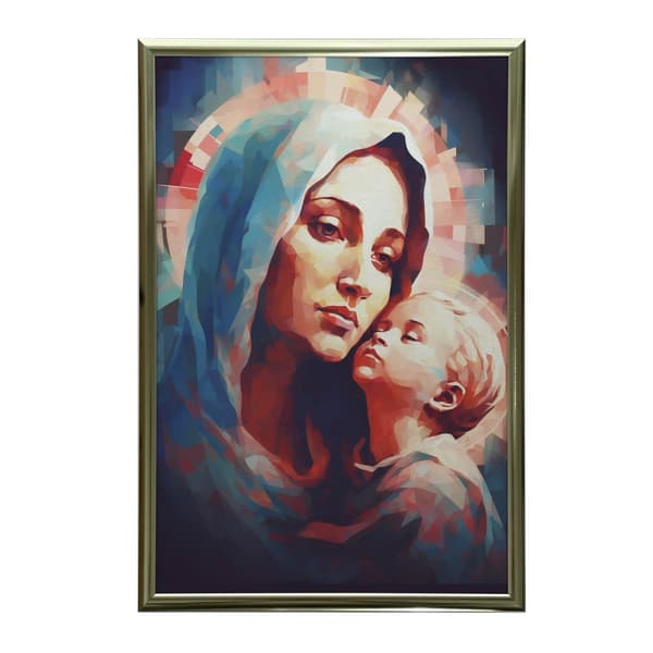 Sininen suojaus: Maria Jeesus-vauvan kanssa Sininen suojaus: Maria Jeesus-vauvan kanssa, 50x70 cm, musta alumiinirunko, 230 gsm mattapaperi