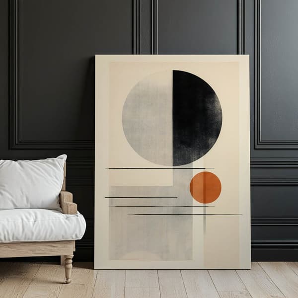 Geometrinen abstraktio Geometrinen abstraktio, 60x90 cm, kultainen alumiinikehys, 230 gsm mattapaperi
