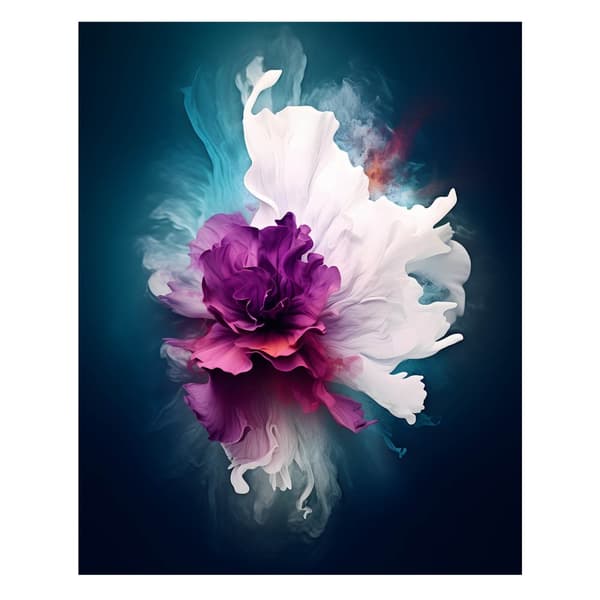 Abstrakt Blomster Charm Abstrakt Flower Charm, 60x90 cm, guld aluminiumsramme, 230 gsm mat papir