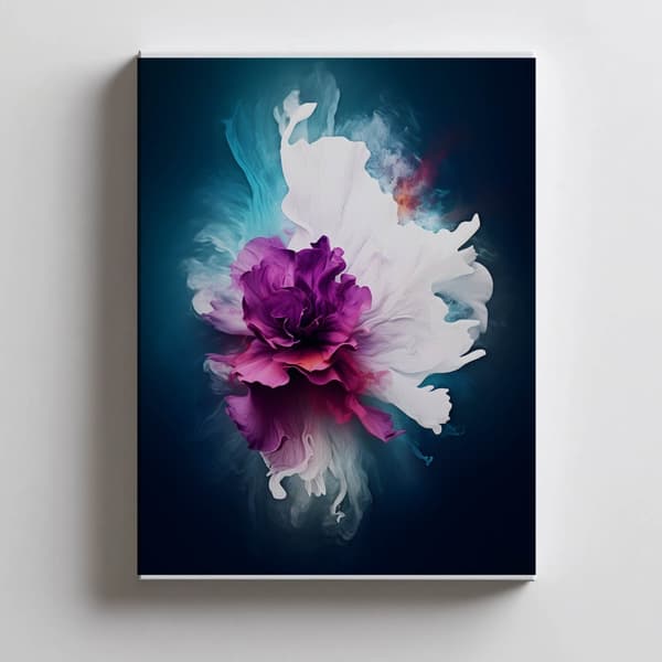 Abstrakt Blomster Charm Abstrakt Flower Charm, 60x90 cm, guld aluminiumsramme, 230 gsm mat papir