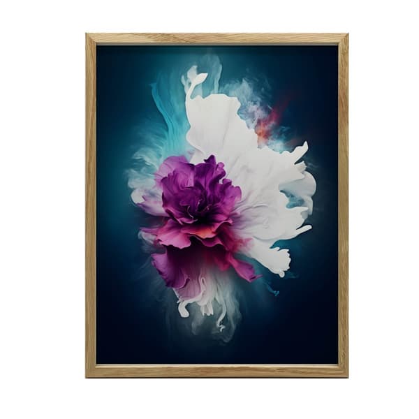 Abstrakt Blomster Charm Abstrakt Flower Charm, 60x90 cm, guld aluminiumsramme, 230 gsm mat papir