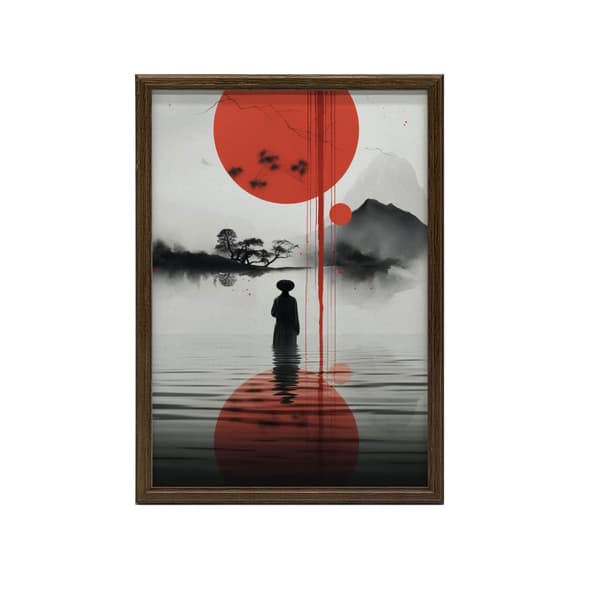 Red Sun Red Sun, 70x100 cm, sort aluminiumsramme, 230 gsm mat papir