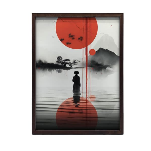 Red Sun Red Sun, 70x100 cm, guld aluminiumsramme, 230 gsm mat papir