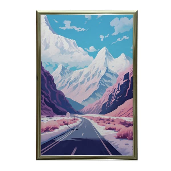 Pastel Mountain Landscape Pastel Mountain Landscape, 50x70 cm, sort aluminiumsramme, 230 gsm mat papir
