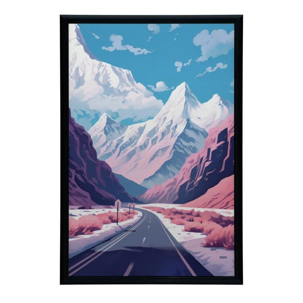 Pastel Mountain Landscape Pastel Mountain Landscape, 50x70 cm, sort aluminiumsramme, 230 gsm mat papir