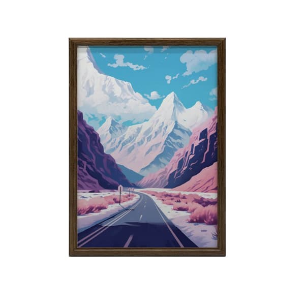 Pastel Mountain Landscape Pastel Mountain Landscape, 50x70 cm, sort aluminiumsramme, 230 gsm mat papir