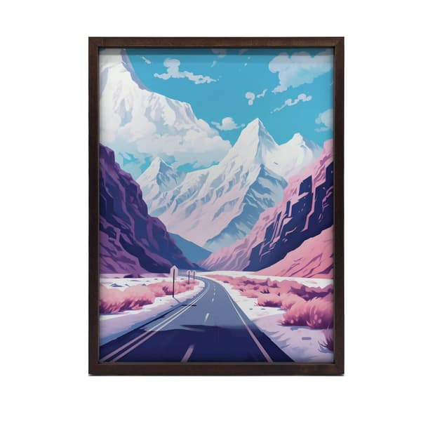 Pastel Mountain Landscape Pastel Mountain Landscape, 50x70 cm, sort aluminiumsramme, 230 gsm mat papir