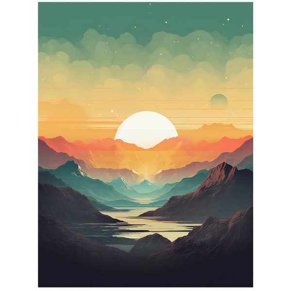 The Peace of Mountain Pastels The Peace of Mountain Pastels, 50x70 cm, sort aluminiumsramme, 230 gsm mat papir
