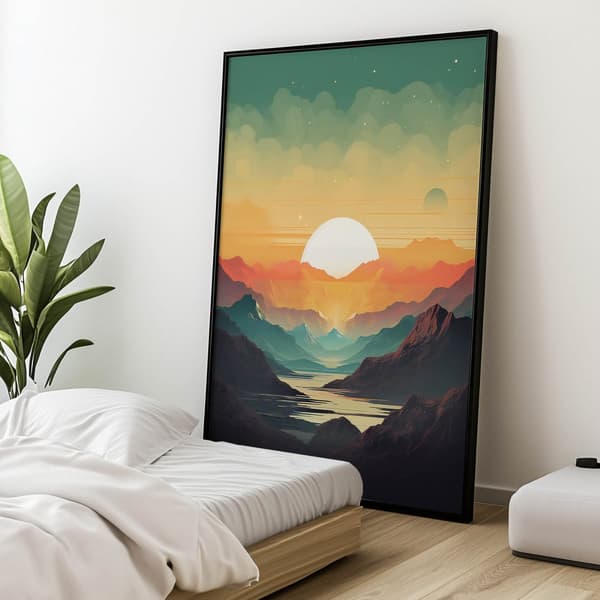 The Peace of Mountain Pastels The Peace of Mountain Pastels, 50x70 cm, sort aluminiumsramme, 230 gsm mat papir