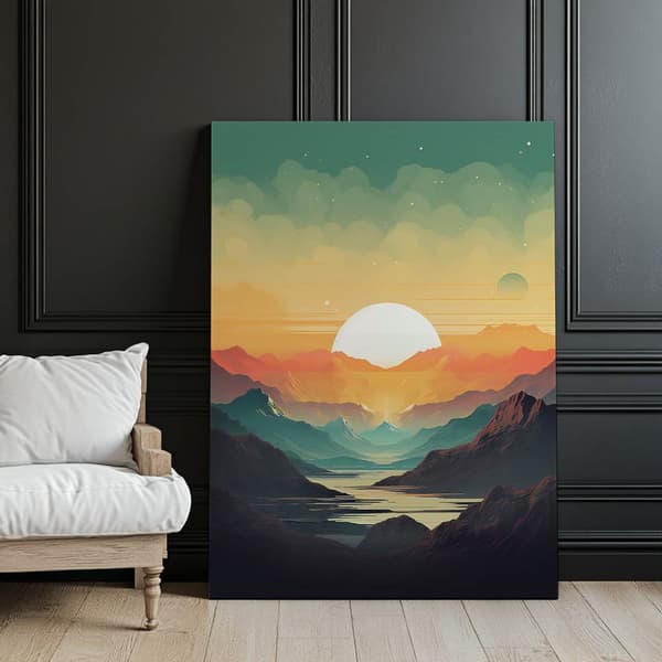 The Peace of Mountain Pastels The Peace of Mountain Pastels, 50x70 cm, sort aluminiumsramme, 230 gsm mat papir