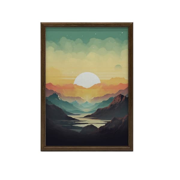 The Peace of Mountain Pastels The Peace of Mountain Pastels, 50x70 cm, sort aluminiumsramme, 230 gsm mat papir
