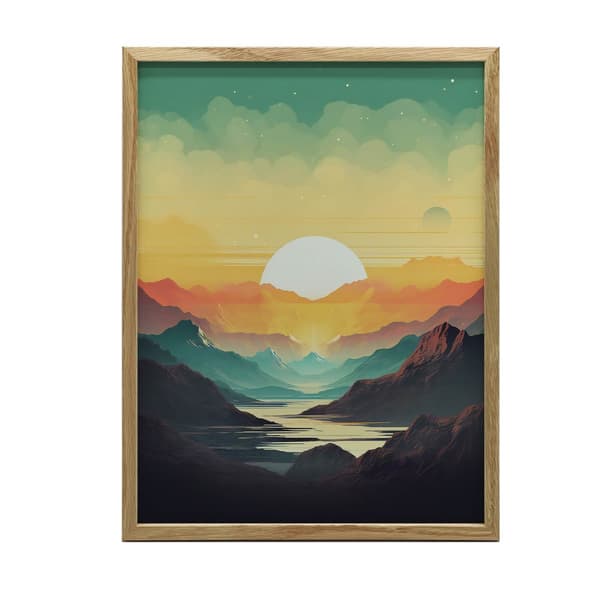 The Peace of Mountain Pastels The Peace of Mountain Pastels, 50x70 cm, sort aluminiumsramme, 230 gsm mat papir
