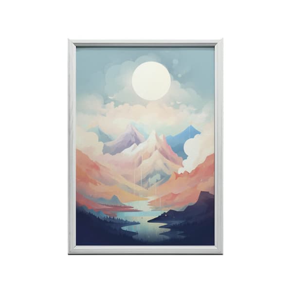 Pastel Melody of the Mountains Pastel Melody of the Mountains, 50x70 cm, uindrammet, premium lærred på båreramme