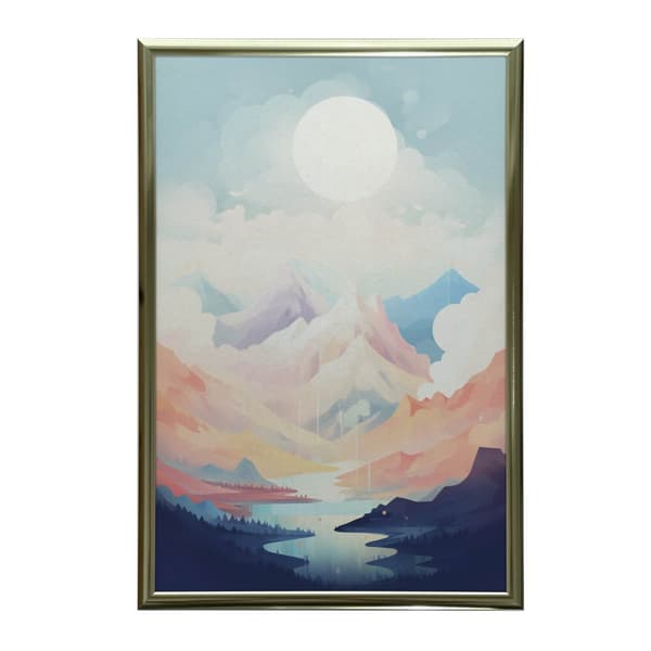 Pastel Melody of the Mountains Pastel Melody of the Mountains, 50x70 cm, uindrammet, premium lærred på båreramme