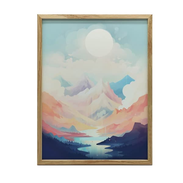 Pastel Melody of the Mountains Pastel Melody of the Mountains, 50x70 cm, uindrammet, premium lærred på båreramme