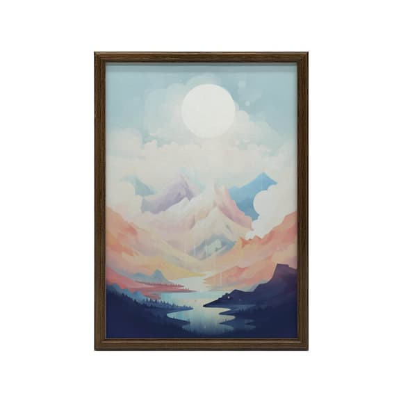 Pastel Melody of the Mountains Pastel Melody of the Mountains, 70x100 cm, mørkebrun træramme, 230 gsm mat papir