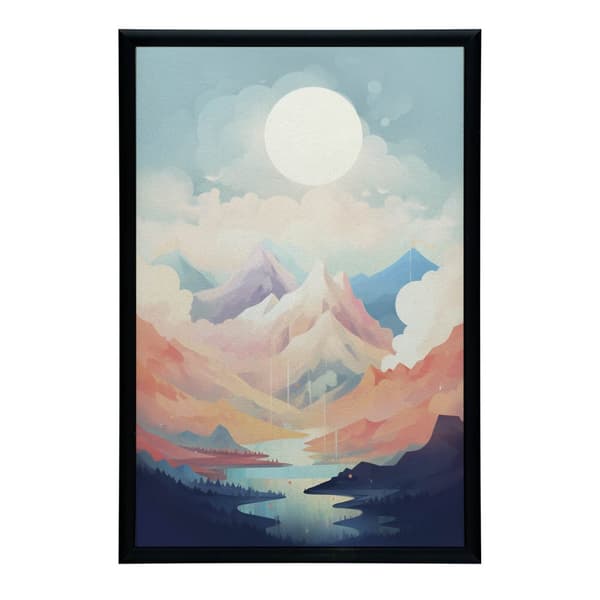 Pastel Melody of the Mountains Pastel Melody of the Mountains, 70x100 cm, mørkebrun træramme, 230 gsm mat papir