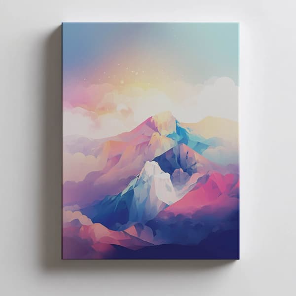 Pastel Mountain Dream Pastel Mountain Dream, 30x40 cm, mørkebrun træramme, 230 gsm mat papir