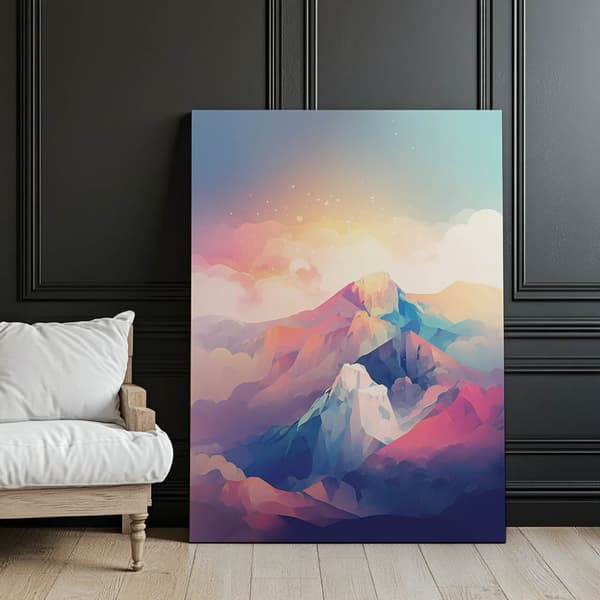 Pastel Mountain Dream Pastel Mountain Dream, 30x40 cm, mørkebrun træramme, 230 gsm mat papir