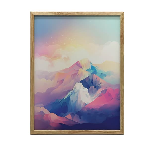 Pastel Mountain Dream Pastel Mountain Dream, 30x40 cm, mørkebrun træramme, 230 gsm mat papir