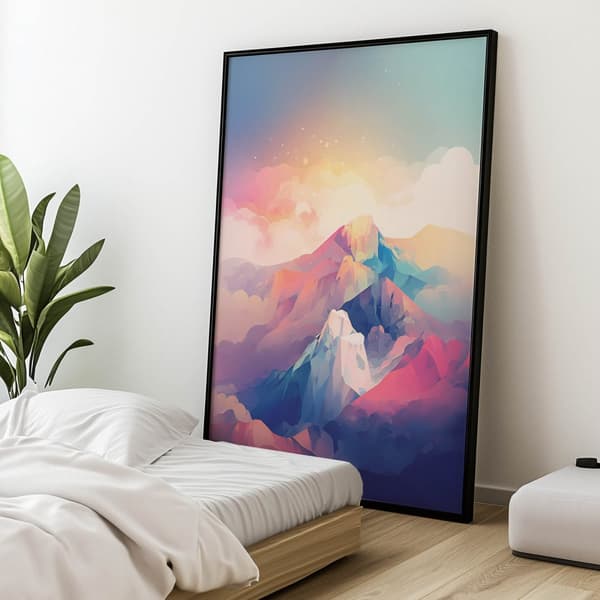 Pastel Mountain Dream Pastel Mountain Dream, 70x100 cm, guld aluminiumsramme, 230 gsm mat papir
