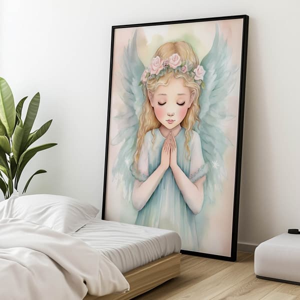 Pastel Angel of Prayer Pastel Angel of Prayer, 70x100 cm, uindrammet, premium lærred på båre