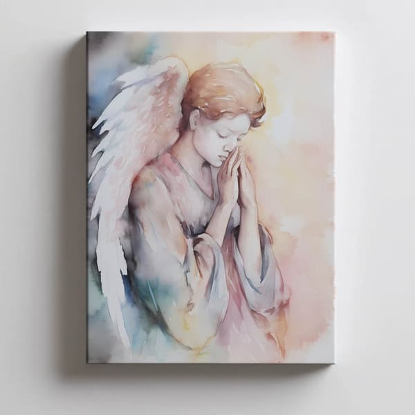Praying Angel i pasteltoner Praying Angel i pastelfarver, 50x70 cm, uindrammet, 230 gsm mat papir