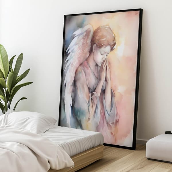 Praying Angel i pasteltoner Praying Angel i pastelfarver, 50x70 cm, uindrammet, 230 gsm mat papir