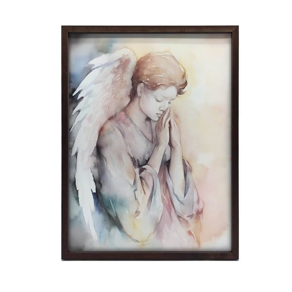 Praying Angel i pasteltoner Praying Angel i pastelfarver, 60x90 cm, guld aluminiumsramme, 230 gsm mat papir