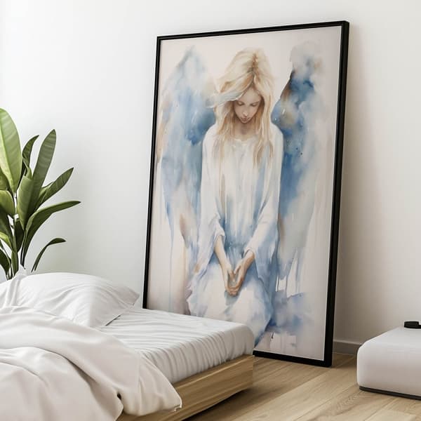 Calm Angel in Pastell Harmony Calm Angel i Pastell Harmony, 60x90 cm, guld aluminiumram, 230 gsm matt papper