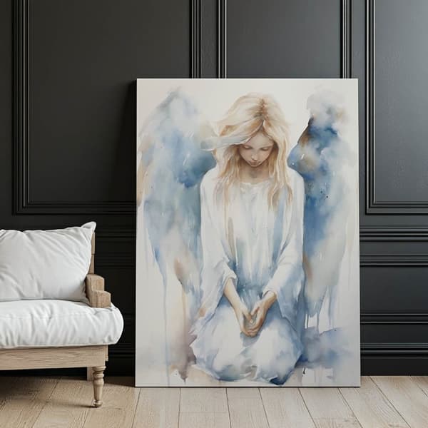 Calm Angel in Pastell Harmony Calm Angel i Pastell Harmony, 60x90 cm, guld aluminiumram, 230 gsm matt papper