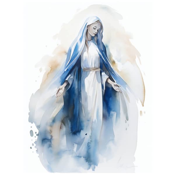 Blessed Mary Blessed Mary, 50x70 cm, sort aluminiumsramme, 230 gsm mat papir