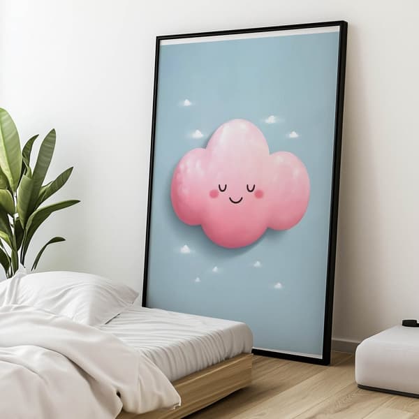 Pink Cloud Pink Cloud, 30x40 cm, guld aluminiumsramme, 230 gsm mat papir