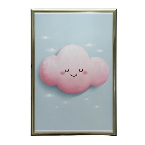 Pink Cloud Pink Cloud, 30x40 cm, guld aluminiumsramme, 230 gsm mat papir