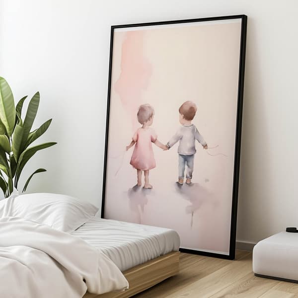 Babyer Babyer, 70x100 cm, mørkebrun træramme, 230 g mat papir